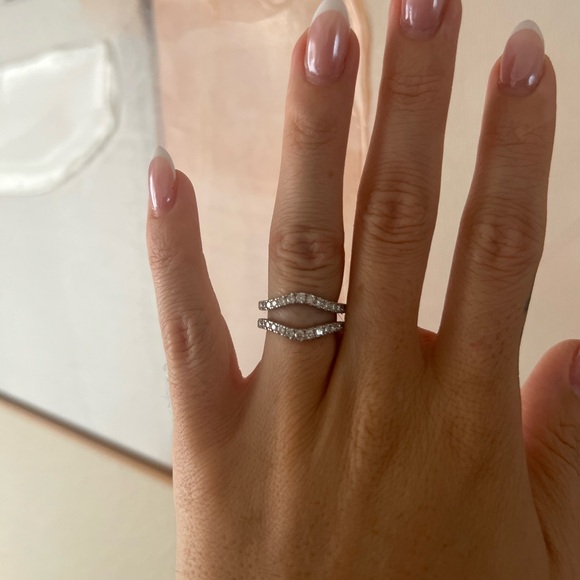 Moissanite Sterling Silver Wedding Band - Picture 5 of 8